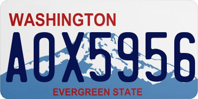 WA license plate AOX5956