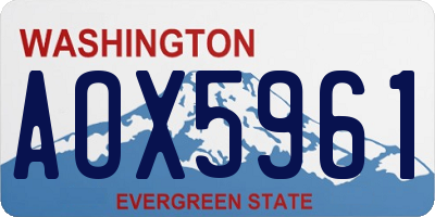 WA license plate AOX5961