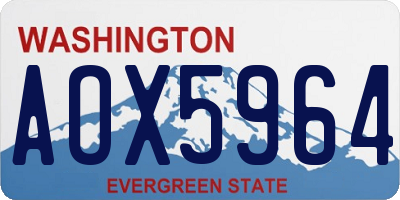 WA license plate AOX5964
