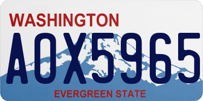 WA license plate AOX5965