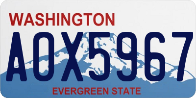 WA license plate AOX5967