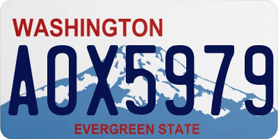 WA license plate AOX5979