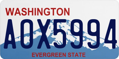 WA license plate AOX5994