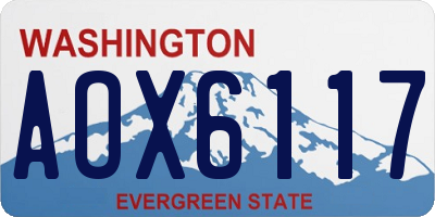 WA license plate AOX6117