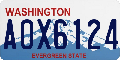 WA license plate AOX6124