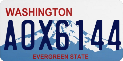 WA license plate AOX6144