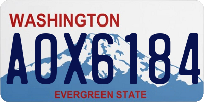 WA license plate AOX6184