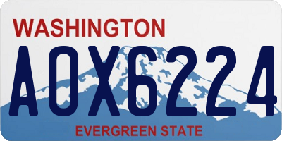 WA license plate AOX6224