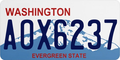 WA license plate AOX6237