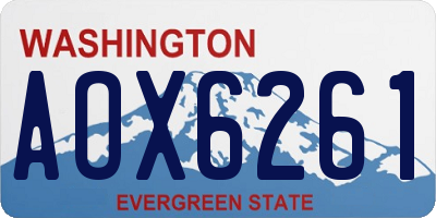 WA license plate AOX6261
