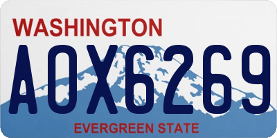 WA license plate AOX6269