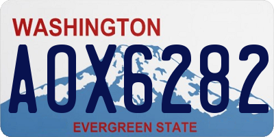 WA license plate AOX6282