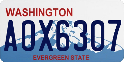 WA license plate AOX6307
