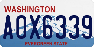 WA license plate AOX6339