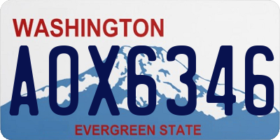 WA license plate AOX6346