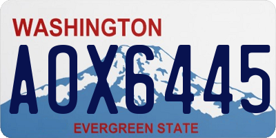 WA license plate AOX6445