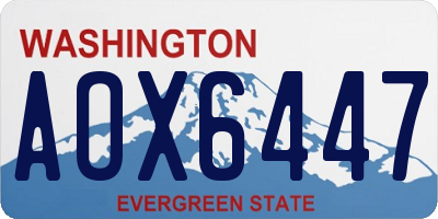 WA license plate AOX6447