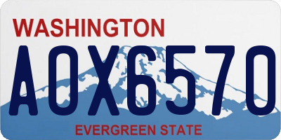 WA license plate AOX6570