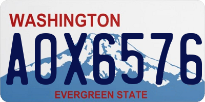 WA license plate AOX6576