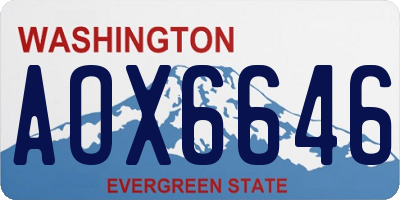 WA license plate AOX6646