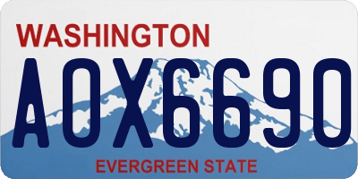 WA license plate AOX6690