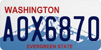 WA license plate AOX6870