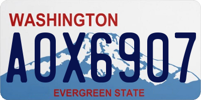 WA license plate AOX6907