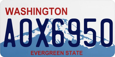 WA license plate AOX6950