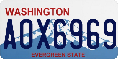 WA license plate AOX6969
