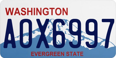 WA license plate AOX6997