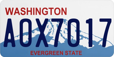 WA license plate AOX7017