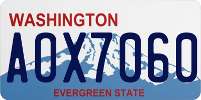 WA license plate AOX7060