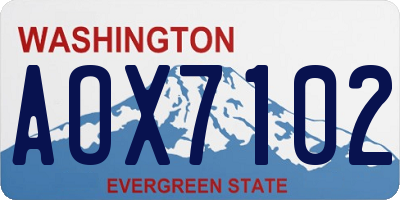 WA license plate AOX7102