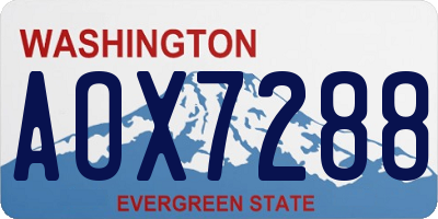 WA license plate AOX7288