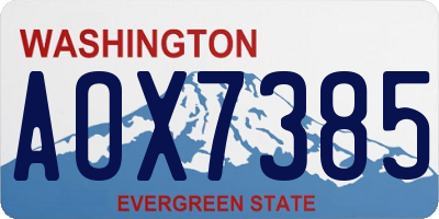 WA license plate AOX7385