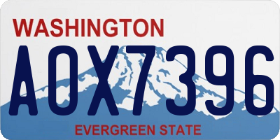 WA license plate AOX7396