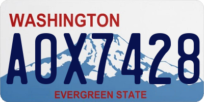 WA license plate AOX7428