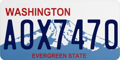WA license plate AOX7470
