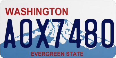 WA license plate AOX7480