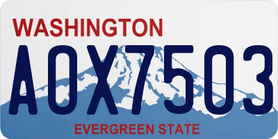 WA license plate AOX7503