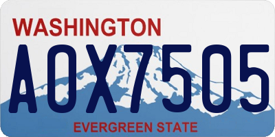 WA license plate AOX7505