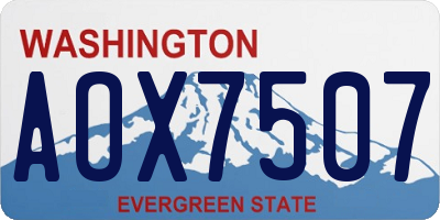WA license plate AOX7507