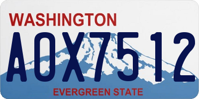 WA license plate AOX7512
