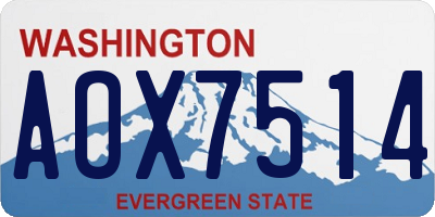 WA license plate AOX7514