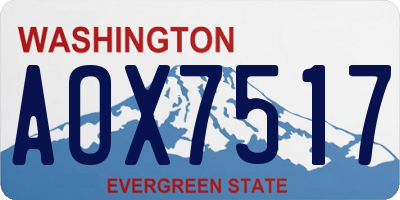 WA license plate AOX7517