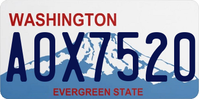 WA license plate AOX7520