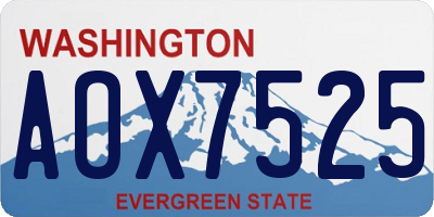 WA license plate AOX7525