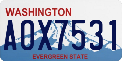WA license plate AOX7531