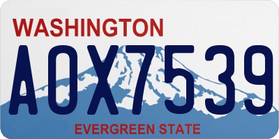 WA license plate AOX7539