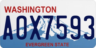 WA license plate AOX7593